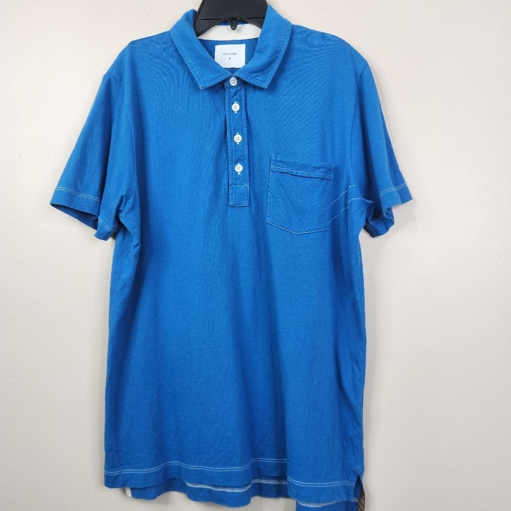 Billy Reid Short Sleeve Single Pocket 4 Button Polo Shirt Medium